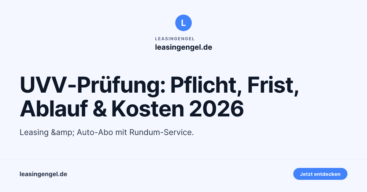 Kosten Uvv Prüfung